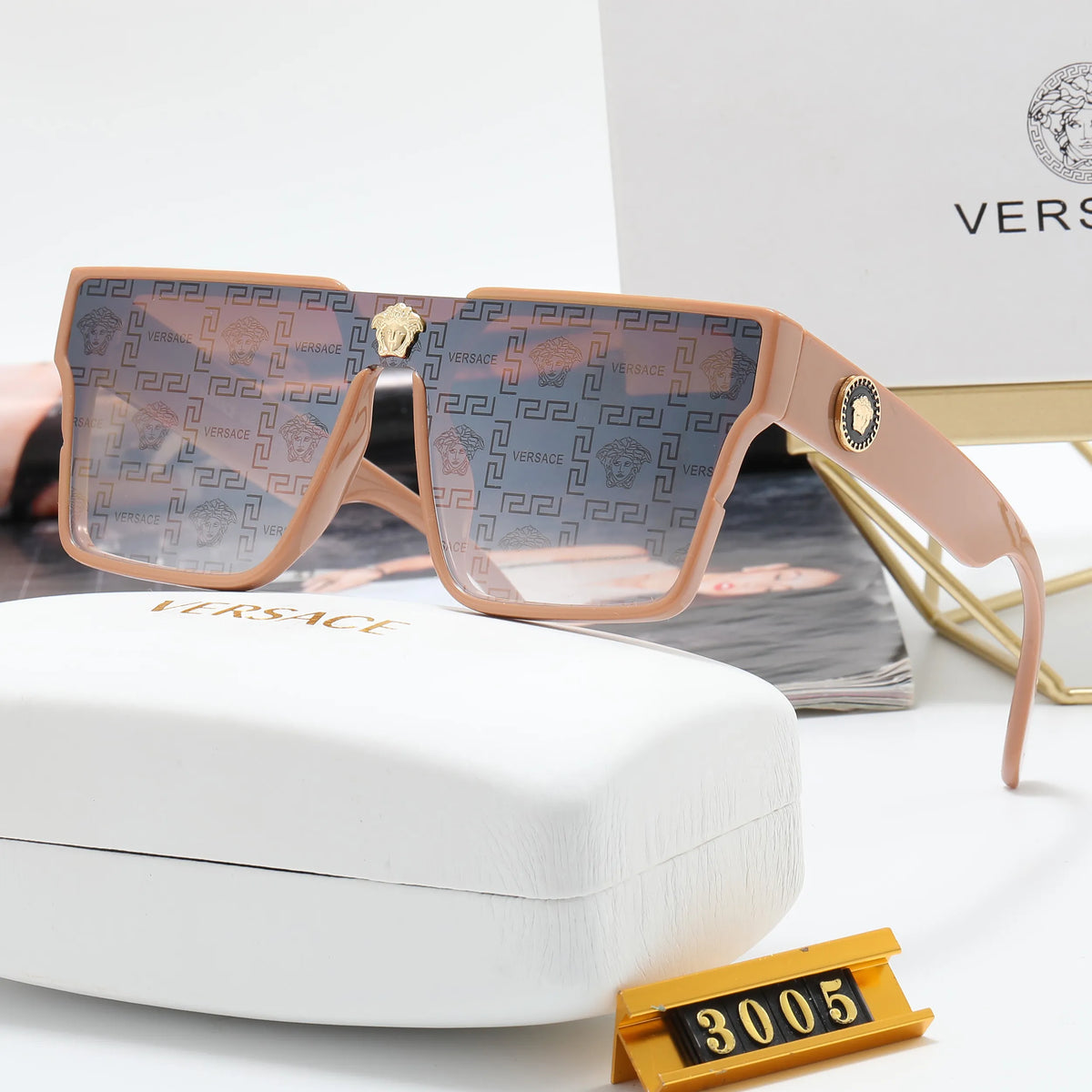 Versace Oversized Retro Printed Squre Sunglasses for Unisex – product image 4