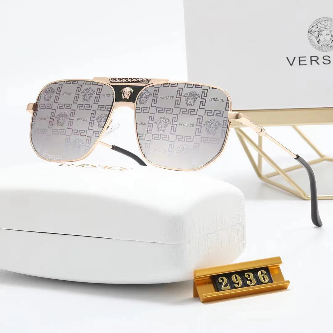 Versace Oversized Vintage Print Metal Sunglasses for Unisex – product image 1