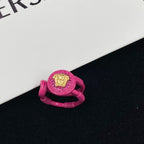 Versace Personalized Pink Avatar Open Ring – Luxury Designer Jewelry – product image 1