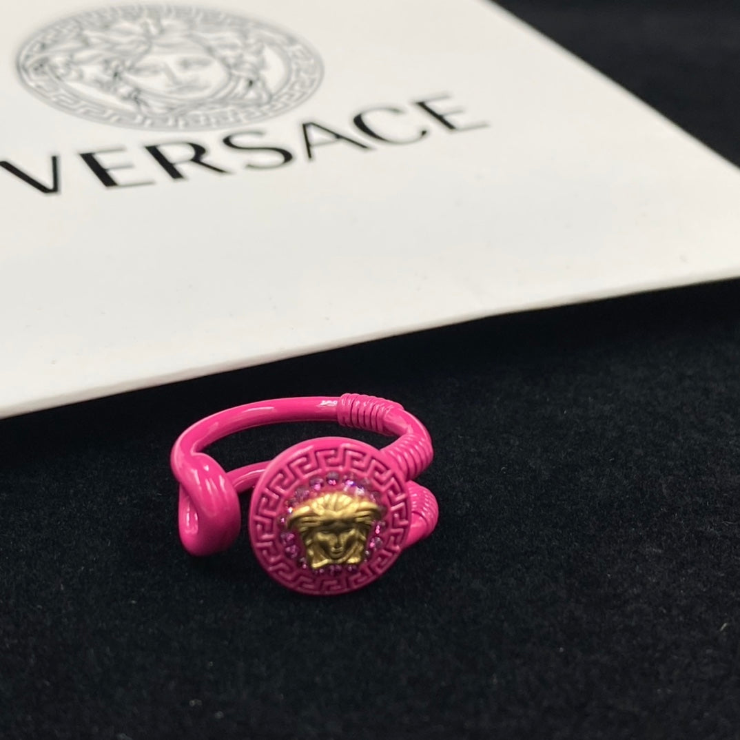 Versace Personalized Pink Avatar Open Ring – Luxury Designer Jewelry – product image 2