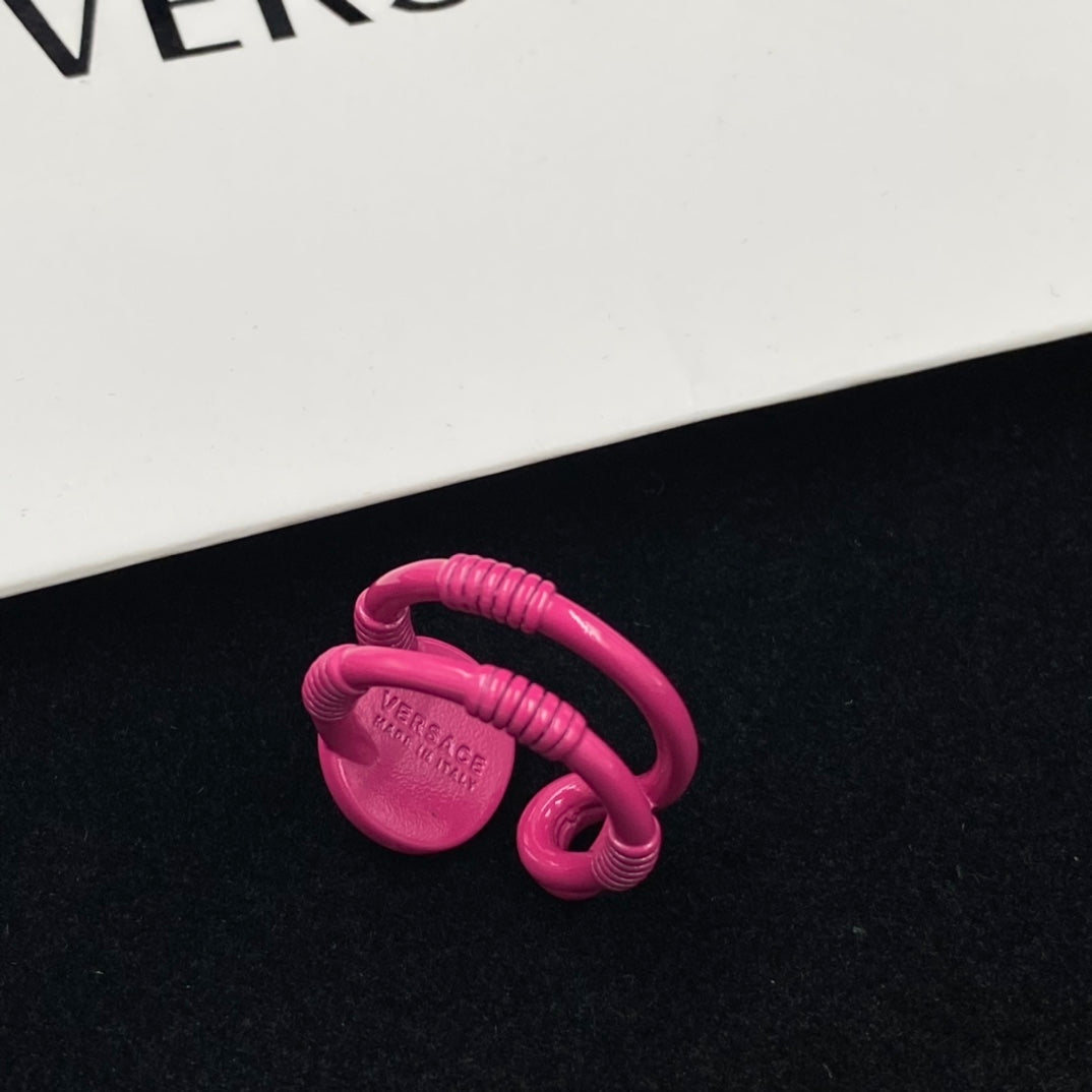 Versace Personalized Pink Avatar Open Ring – Luxury Designer Jewelry – product image 3