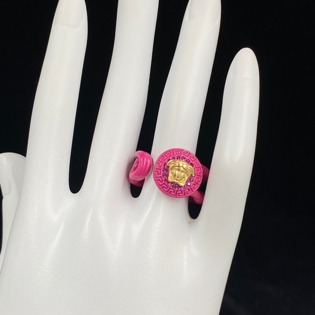 Versace Personalized Pink Avatar Open Ring – Luxury Designer Jewelry – product image 4