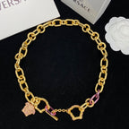 Versace Punk Pink Crystal Pendant Necklace – Luxury Designer Jewelry – product image 1