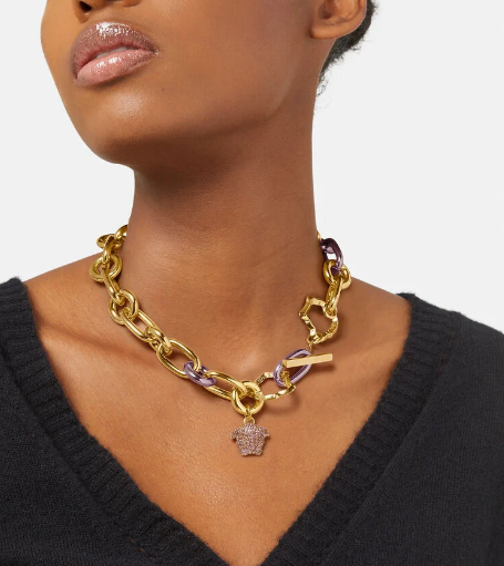 Versace Punk Pink Crystal Pendant Necklace – Luxury Designer Jewelry – product image 3