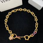Versace Punk Pink Crystal Pendant Necklace – Luxury Designer Jewelry – product image 4