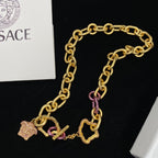 Versace Punk Pink Crystal Pendant Necklace – Luxury Designer Jewelry – product image 6