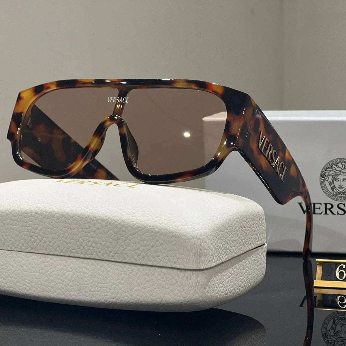 Versace Shield Unisex One-piece Large Frame Sunglasses for Unisex – product image 3