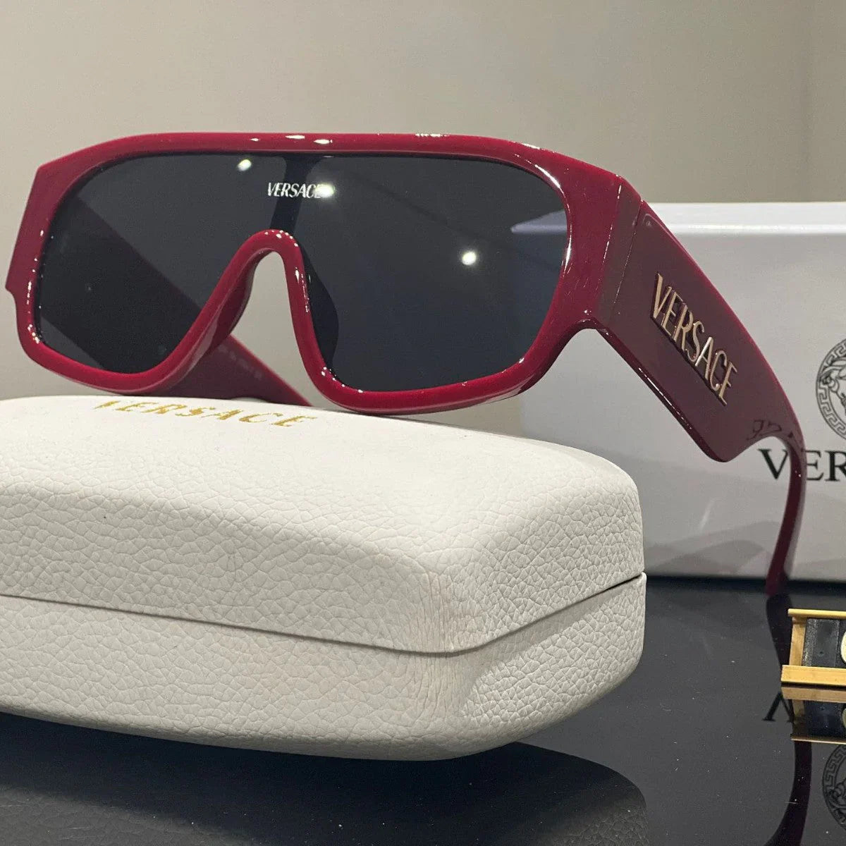 Versace Shield Unisex One-piece Large Frame Sunglasses for Unisex – product image 4