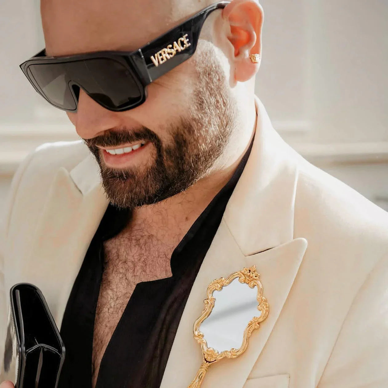 Versace Shield Unisex One-piece Large Frame Sunglasses for Unisex – product image 12