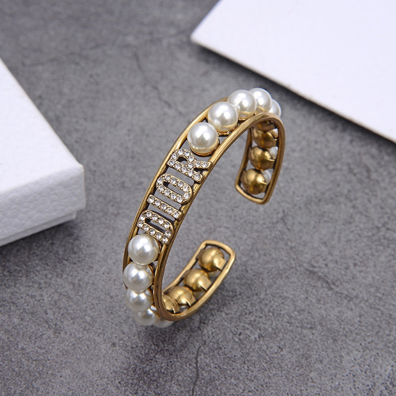 Vintage Pearl Cutout Open Bracelet – Luxury Jewelry – product image 1
